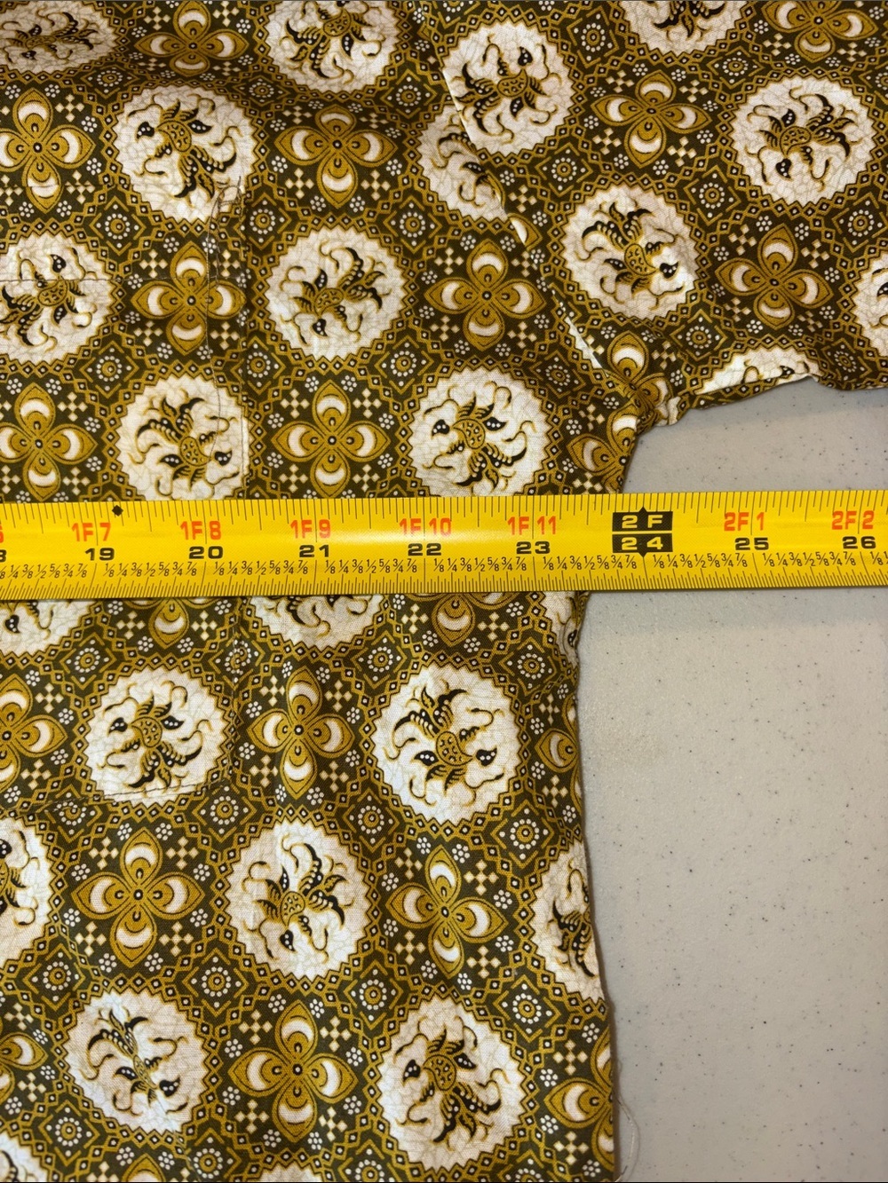Vintage ADRM Dua Sekawan Indonesian Batik Shirt Mens 3L Brown Gold Button Front - Picture 4 of 7